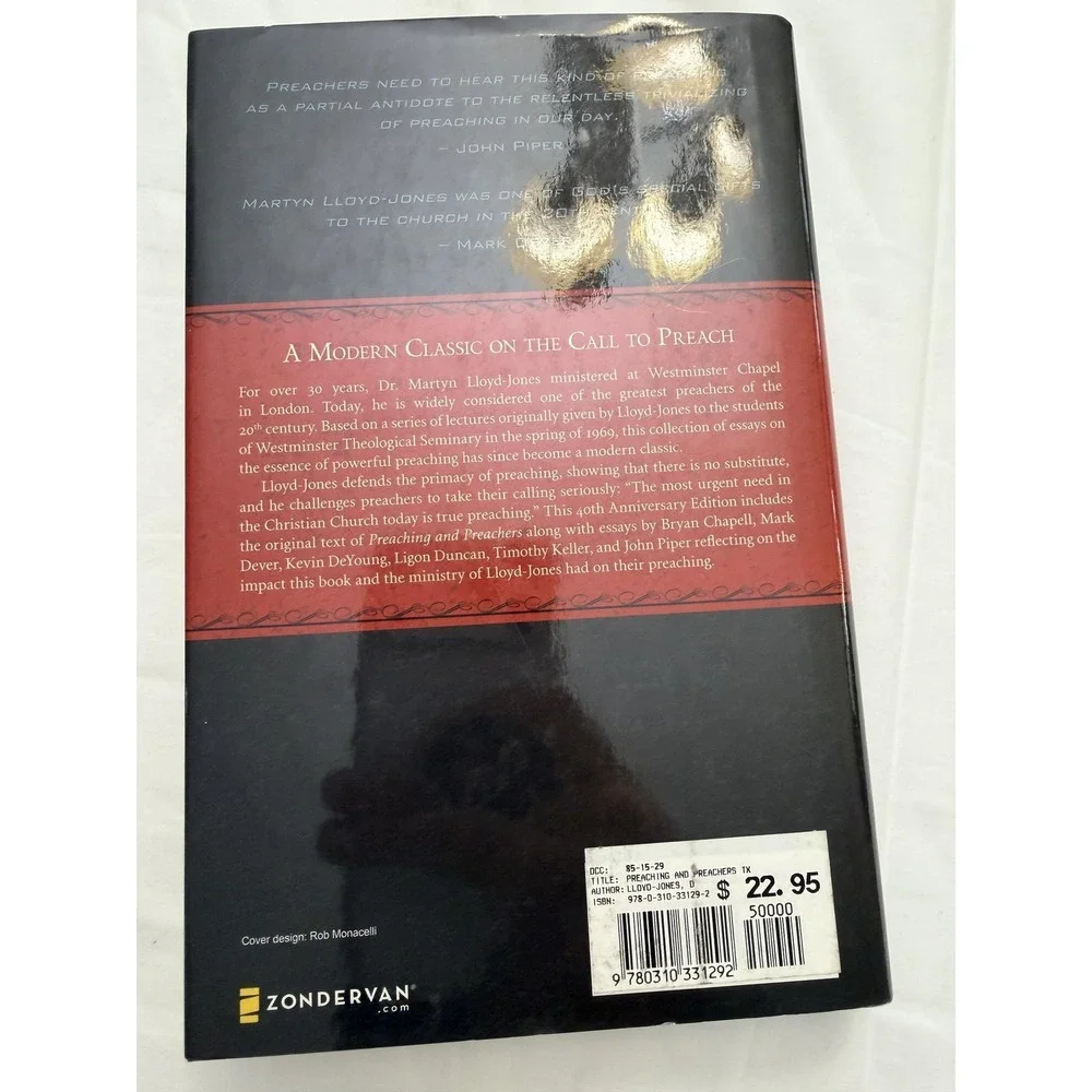 Preaching &‎ Preachers 40th Anniv D M Lloyd-Jones Zondervan Black Red HC DJ USA